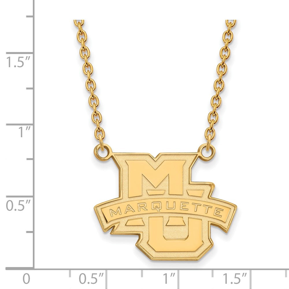 14K Yellow Gold Logoart Marquette University Large Pendant 18 Inch Necklace