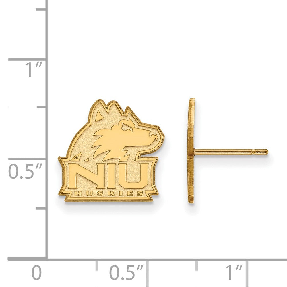 14K Yellow Gold Logoart Northern Illinois University N I U Huskies Small Post Earrings