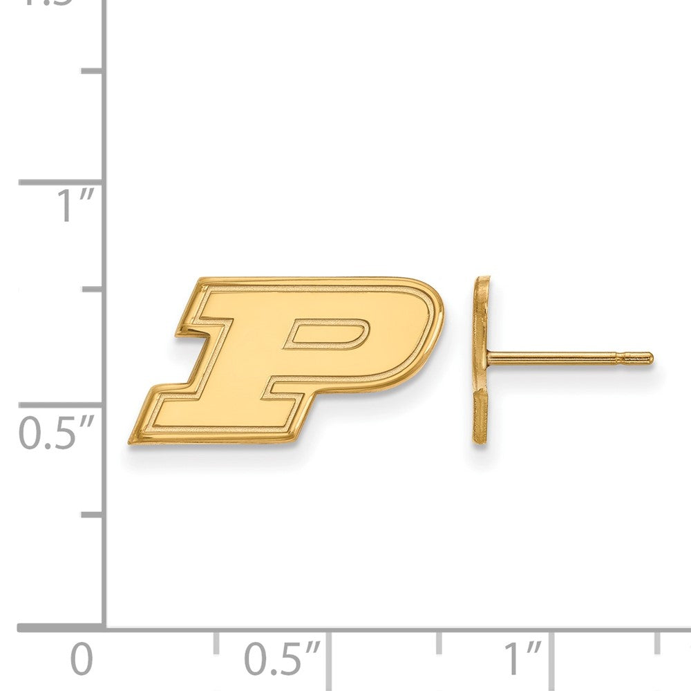 14K Yellow Gold Logoart Purdue University Letter P Extra Small Post Earrings