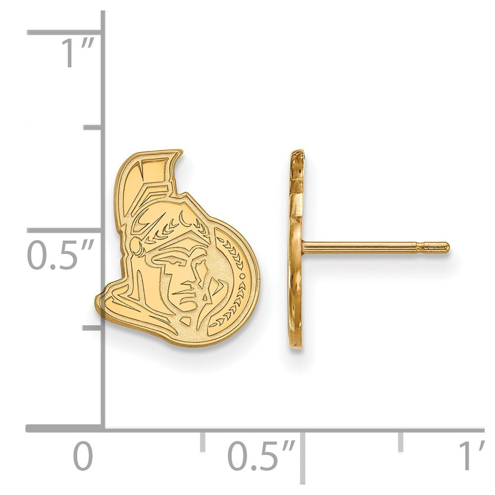 10K Yellow Gold Nhl Logoart Ottawa Senators Small Post Earrings