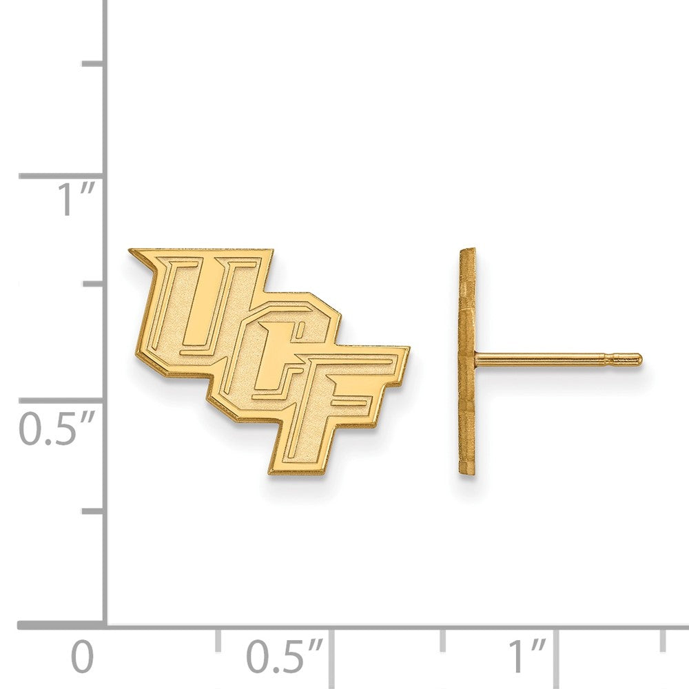 14K Yellow Gold Logoart University Of Central Florida U C F Small Post Earrings