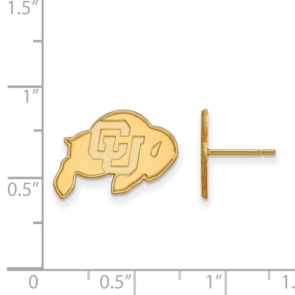 14K Yellow Gold Logoart University Of Colorado Buffalo Small Post Earrings