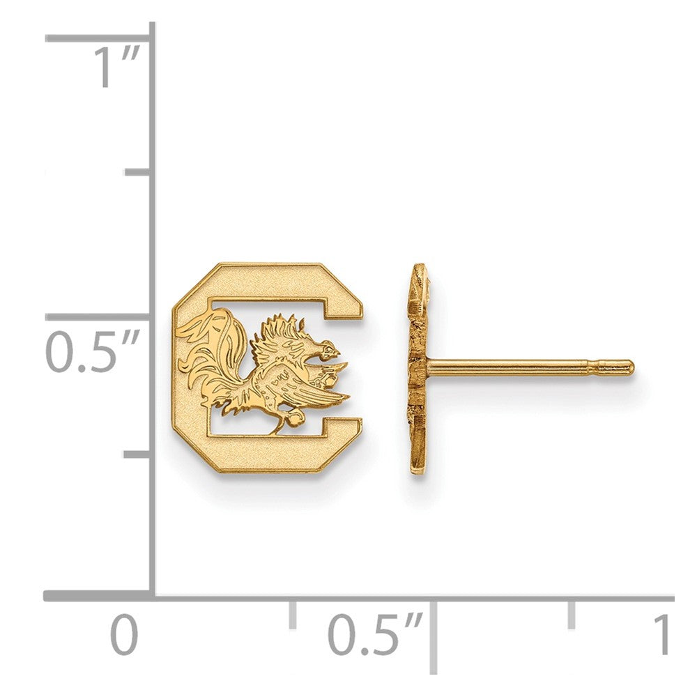 10K Yellow Gold Logoart University Of South Carolina Extra Small Post Earrings