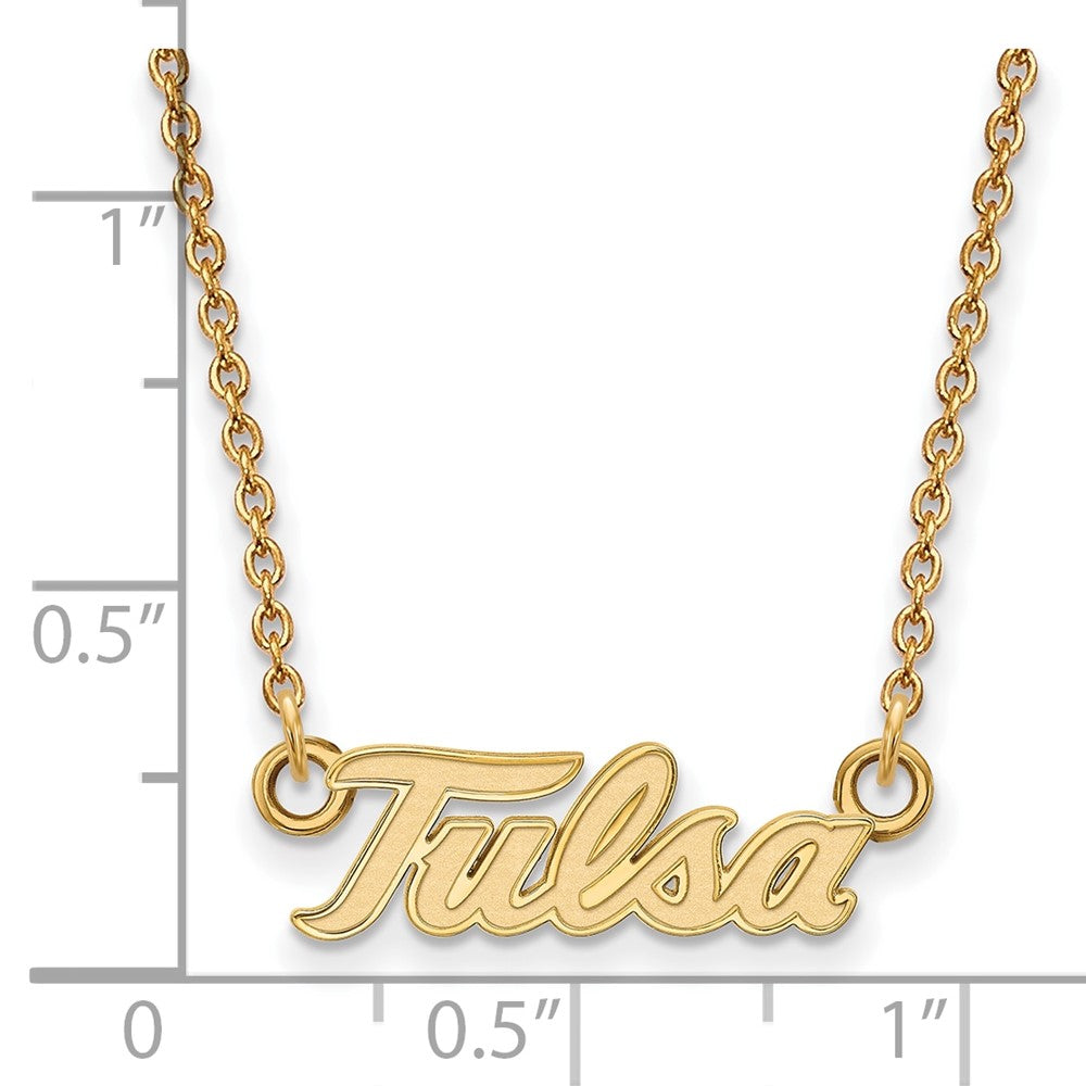 14K Yellow Gold Logoart University Of Tulsa T U Small Pendant 18 Inch Necklace