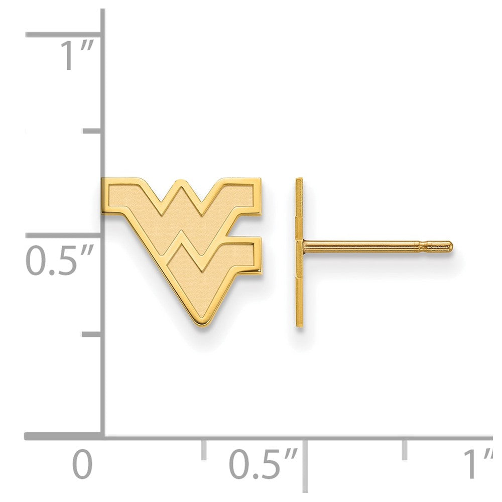 10K Yellow Gold Logoart West Virginia University W V Extra Small Post Earrings