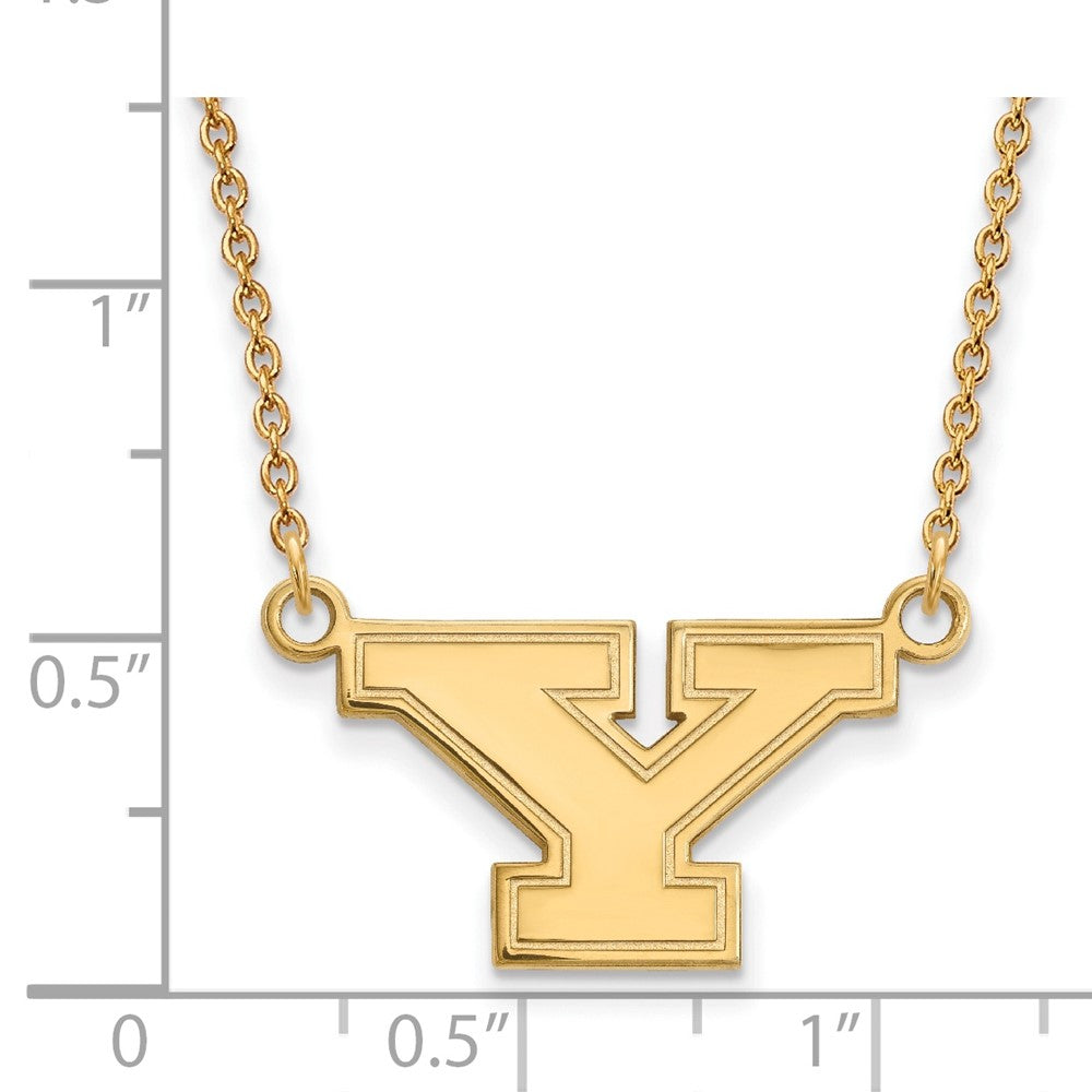 10K Yellow Gold Logoart Youngstown State University Letter Y Small Pendant 18 Inch Necklace
