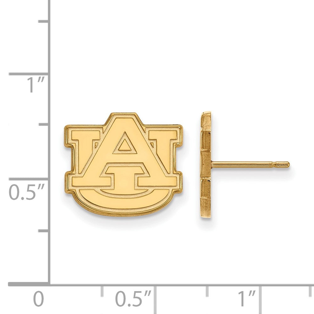 14K Yellow Gold Logoart Auburn University A U Small Post Earrings