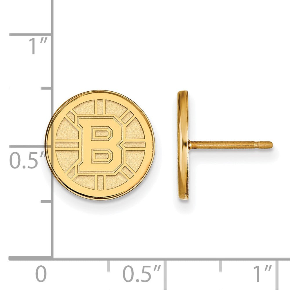 14K Yellow Gold Nhl Logoart Boston Bruins Small Post Earrings