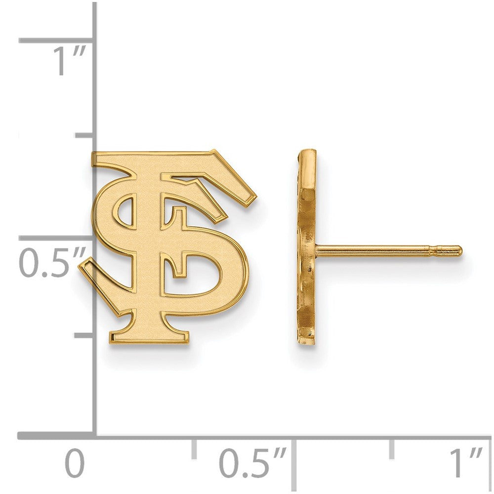 Gold Plated Sterling Silver Logoart Florida State University F S Small Post Earrings