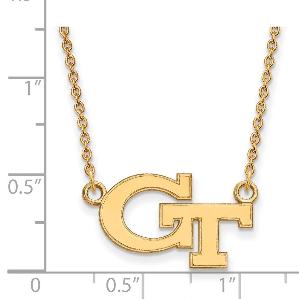14K Yellow Gold Logoart Georgia Institute Of Technology G T Small Pendant 18 Inch Necklace