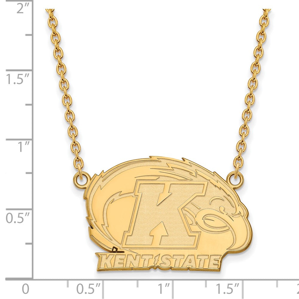 10K Yellow Gold Logoart Kent State University Large Pendant 18 Inch Necklace