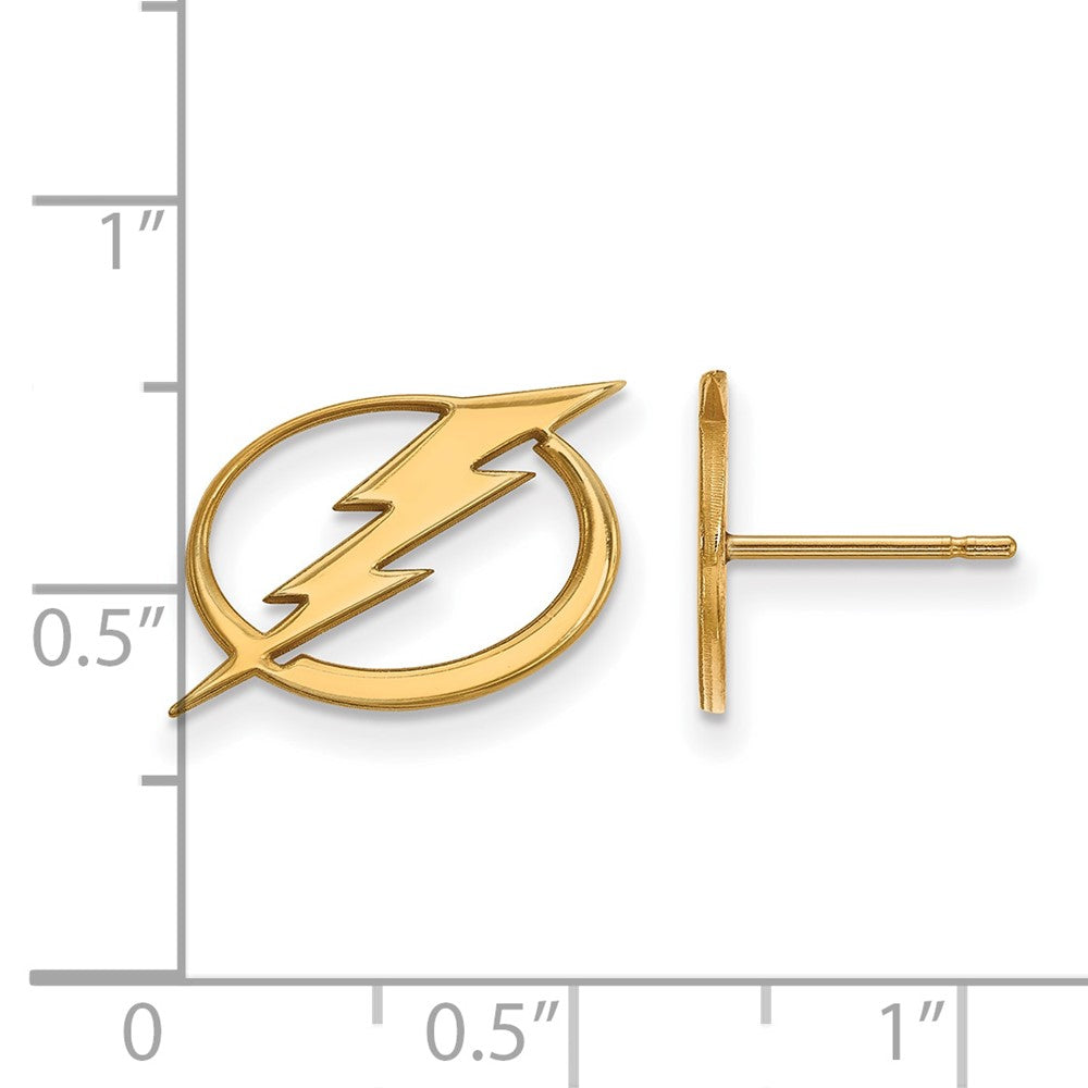 10K Yellow Gold Nhl Logoart Tampa Bay Lightning Small Post Earrings