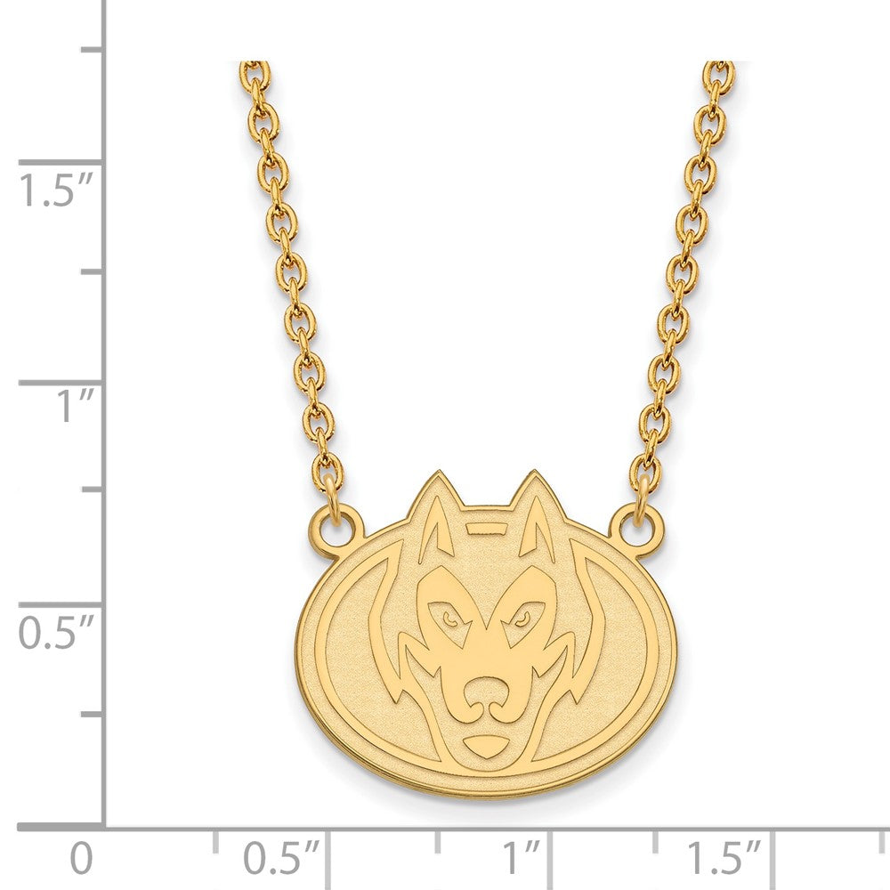 10K Yellow Gold Logoart St. Cloud State University Husky Large Pendant 18 Inch Necklace