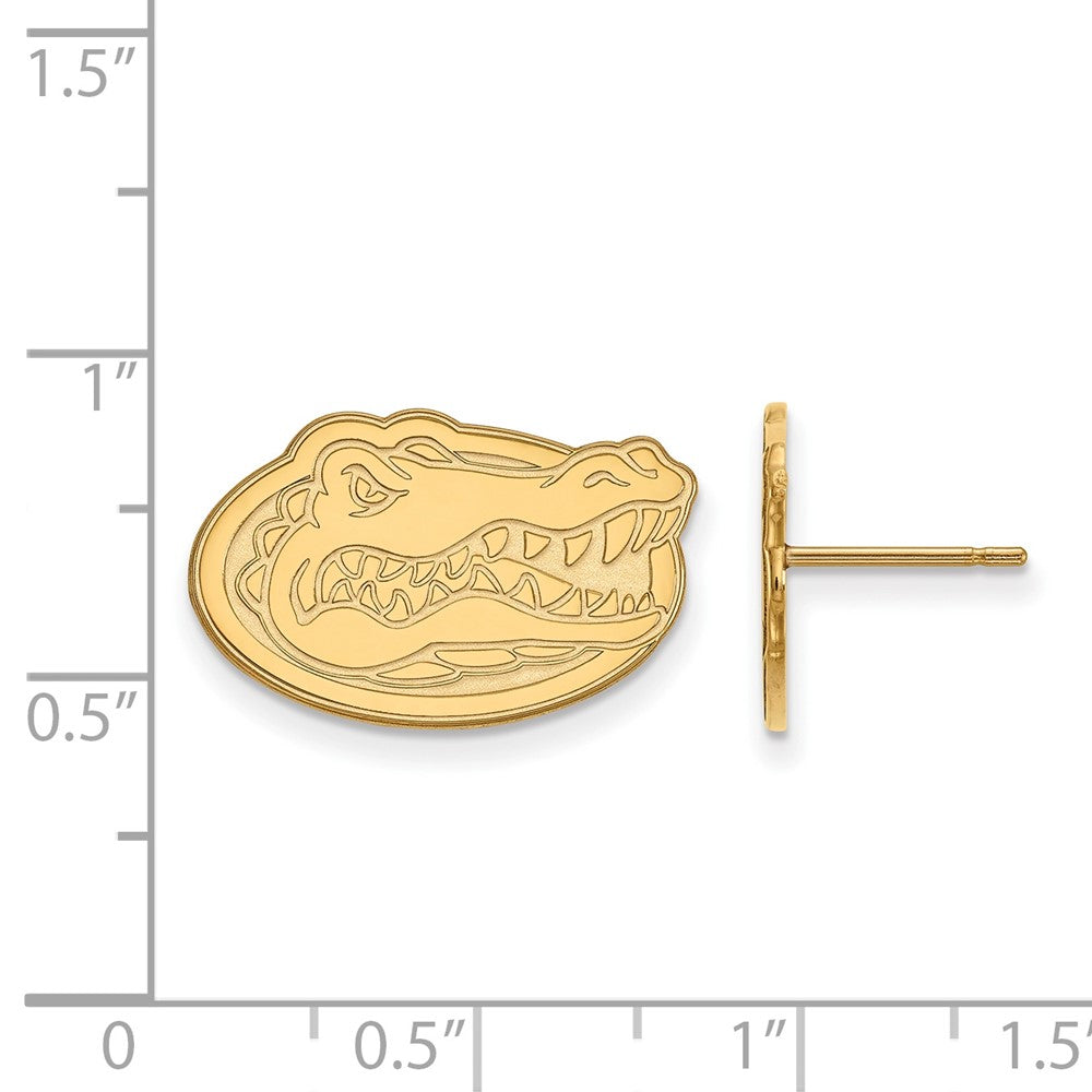 14K Yellow Gold Logoart University Of Florida Gator Small Post Earrings