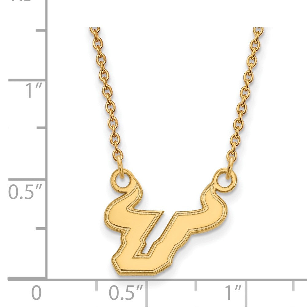 14K Yellow Gold Logoart University Of South Florida Bull Small Pendant 18 Inch Necklace