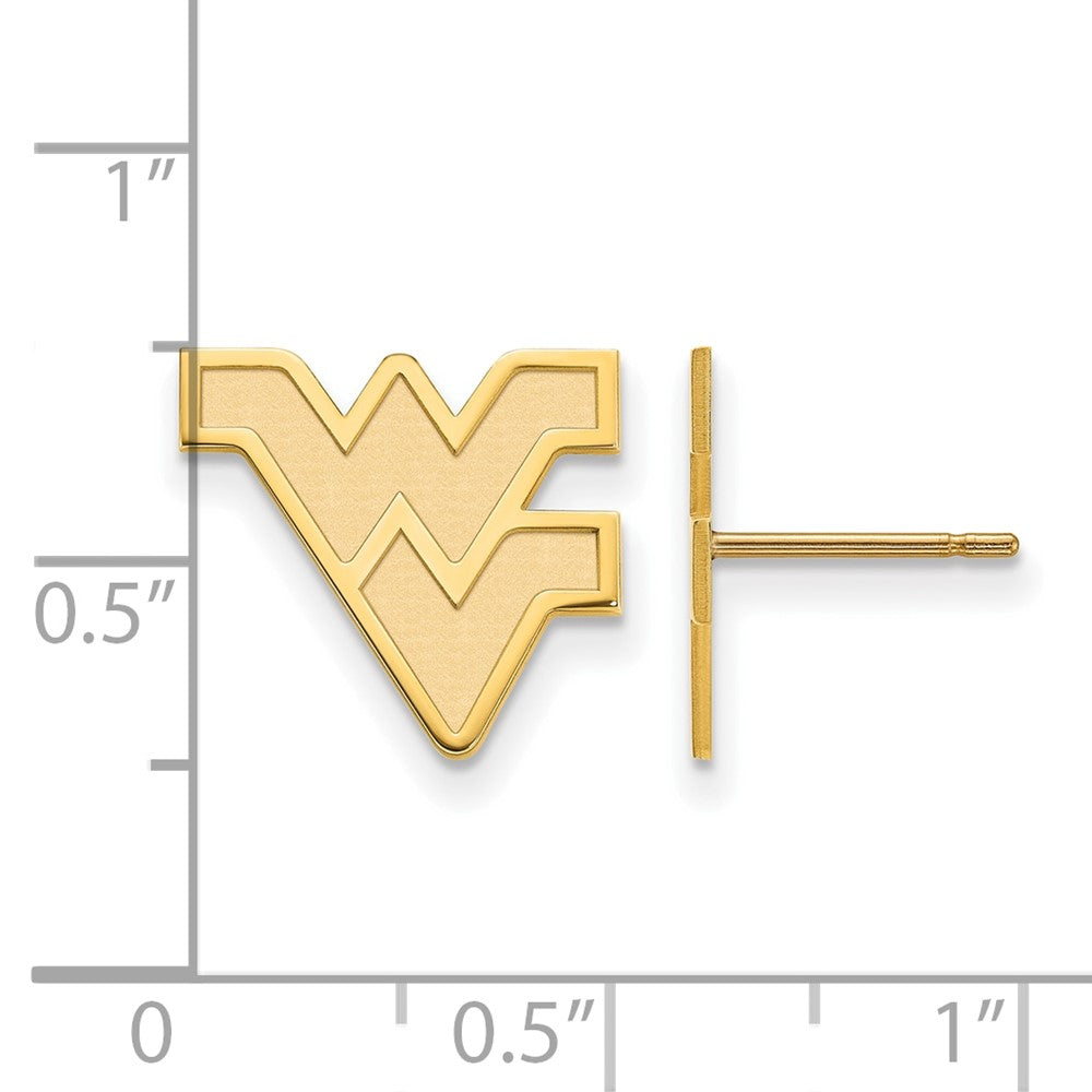 10K Yellow Gold Logoart West Virginia University W V Small Post Earrings