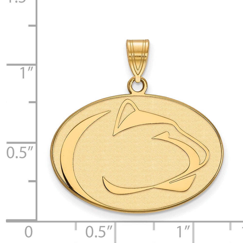 Gold Plated Sterling Silver Logoart Penn State University Lion Large Pendant
