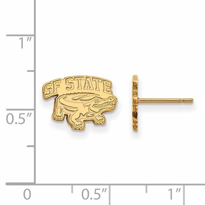 Gold Plated Sterling Silver Logoart San Francisco State University Extra Small Post Earrings