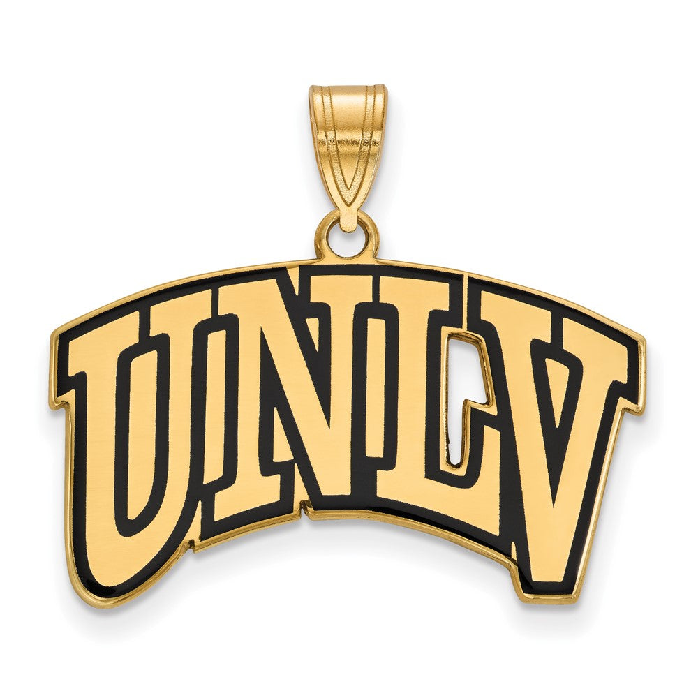Gold Plated Sterling Silver Logoart University Of Nevada Las Vegas U N L V Large Enameled Pendant