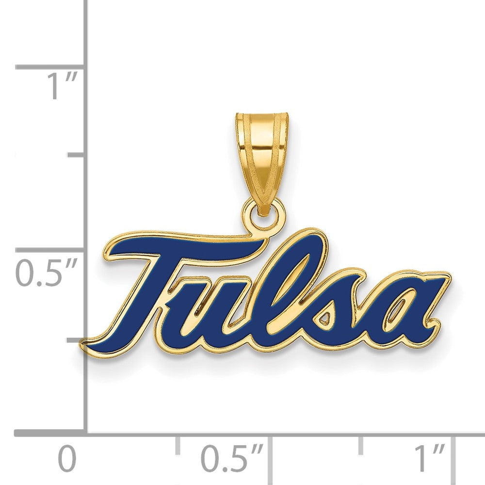 Gold Plated Sterling Silver Logoart University Of Tulsa T U Large Enameled Pendant