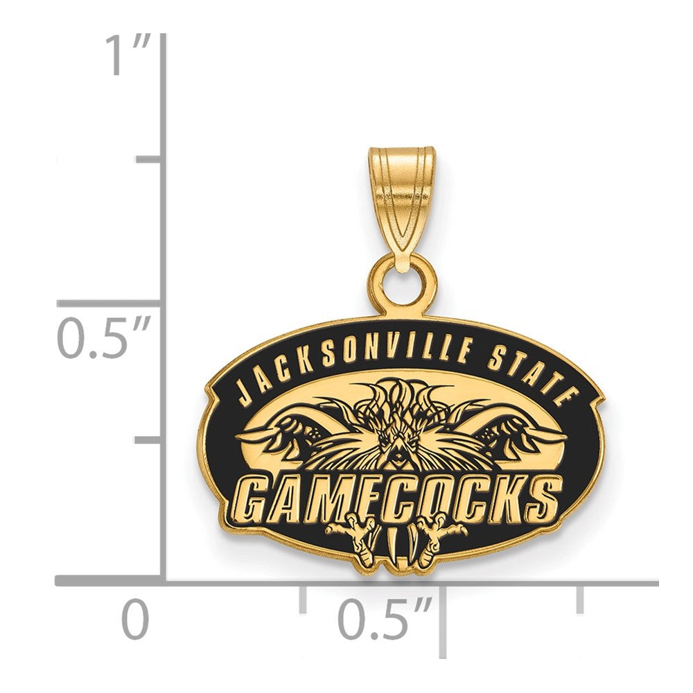 Gold Plated Sterling Silver Logoart Jacksonville State University Small Enameled Pendant