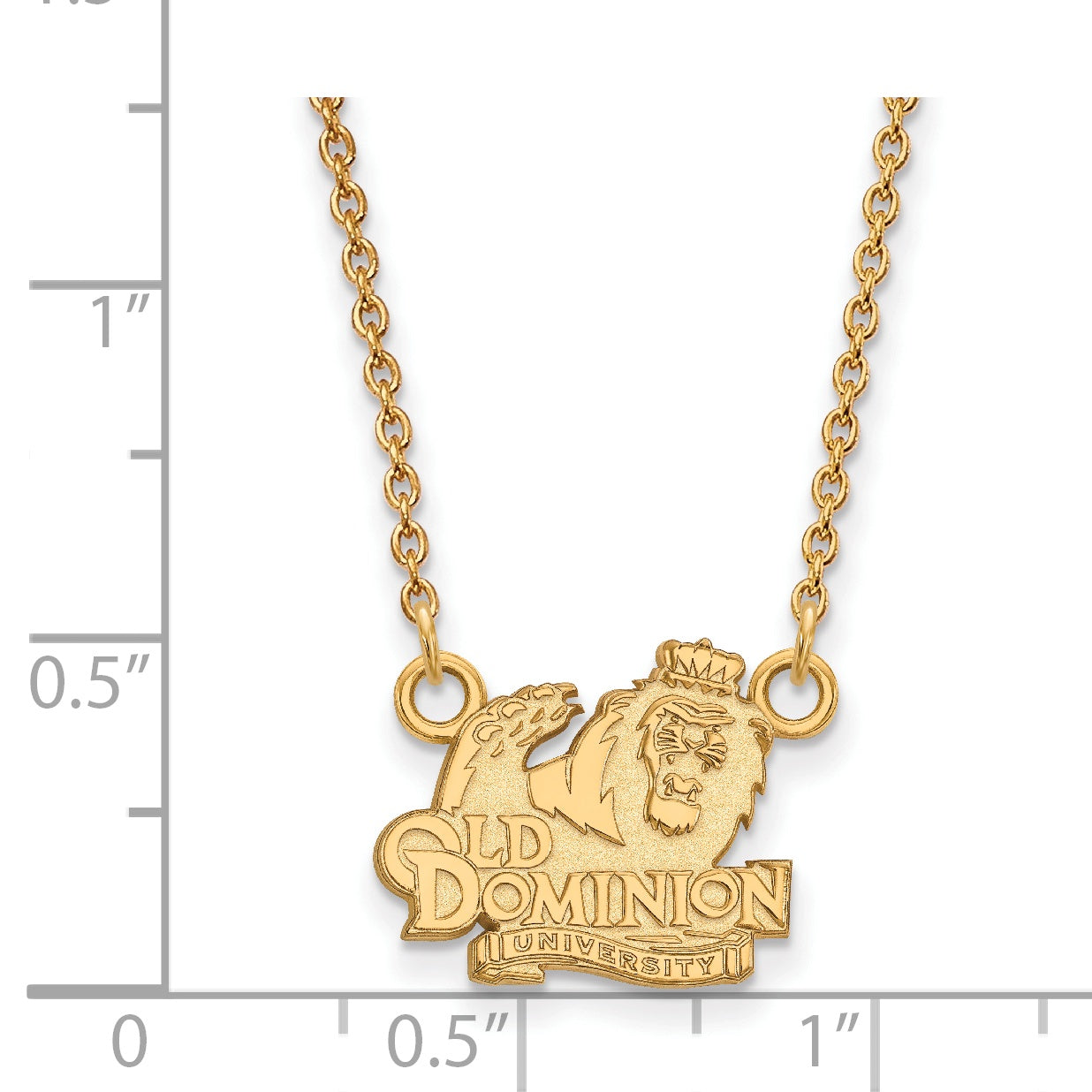 Gold Plated Sterling Silver Logoart Old Dominion University Small Pendant 18 Inch Necklace