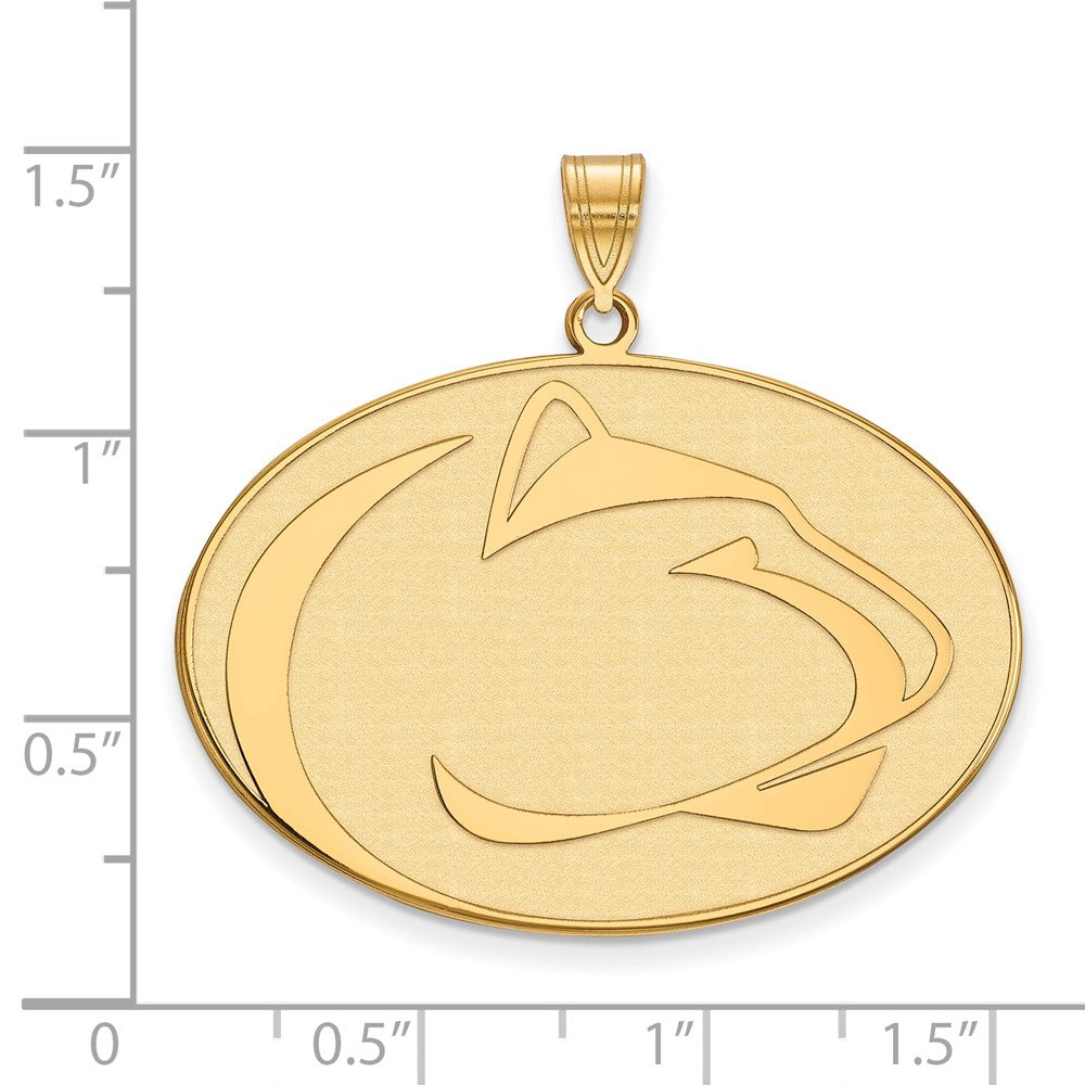 Gold Plated Sterling Silver Logoart Penn State University Lion Extra Large Pendant