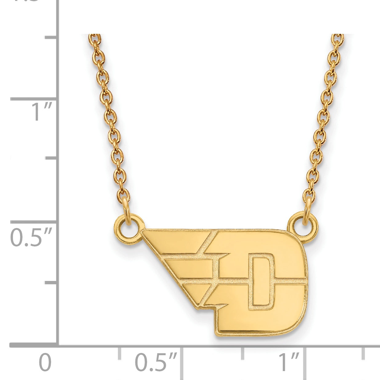 Gold Plated Sterling Silver Logoart University Of Dayton Small Pendant 18 Inch Necklace