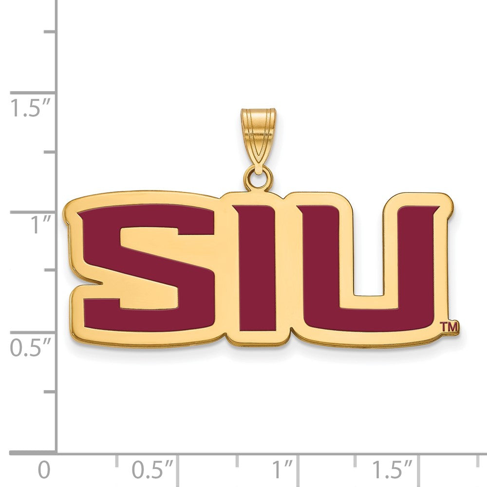 Gold Plated Sterling Silver Logoart Southern Illinois University S I U Large Enameled Pendant