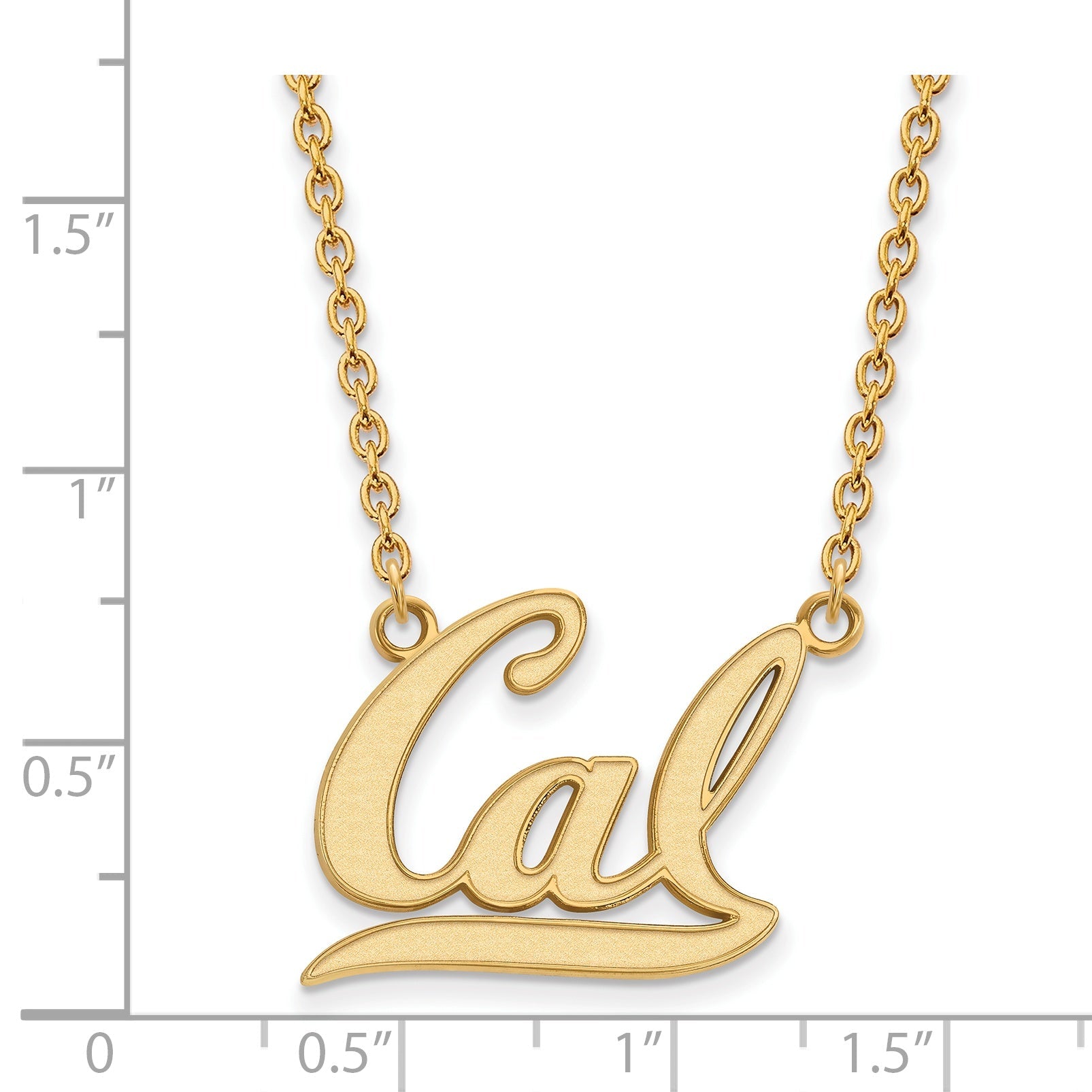Gold Plated Sterling Silver Logoart University Of California Berkeley Large Pendant 18 Inch Necklace