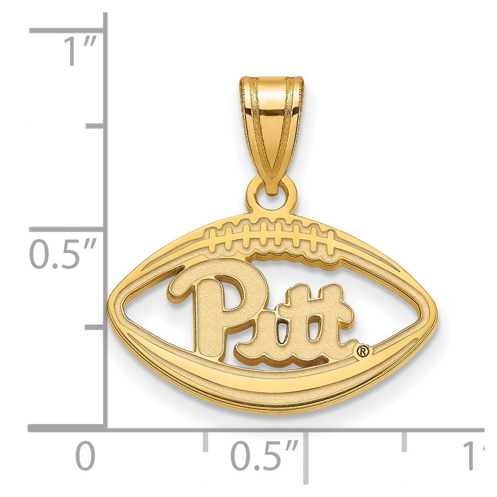 Gold Plated Sterling Silver Logoart University Of Pittsburgh Football Pendant