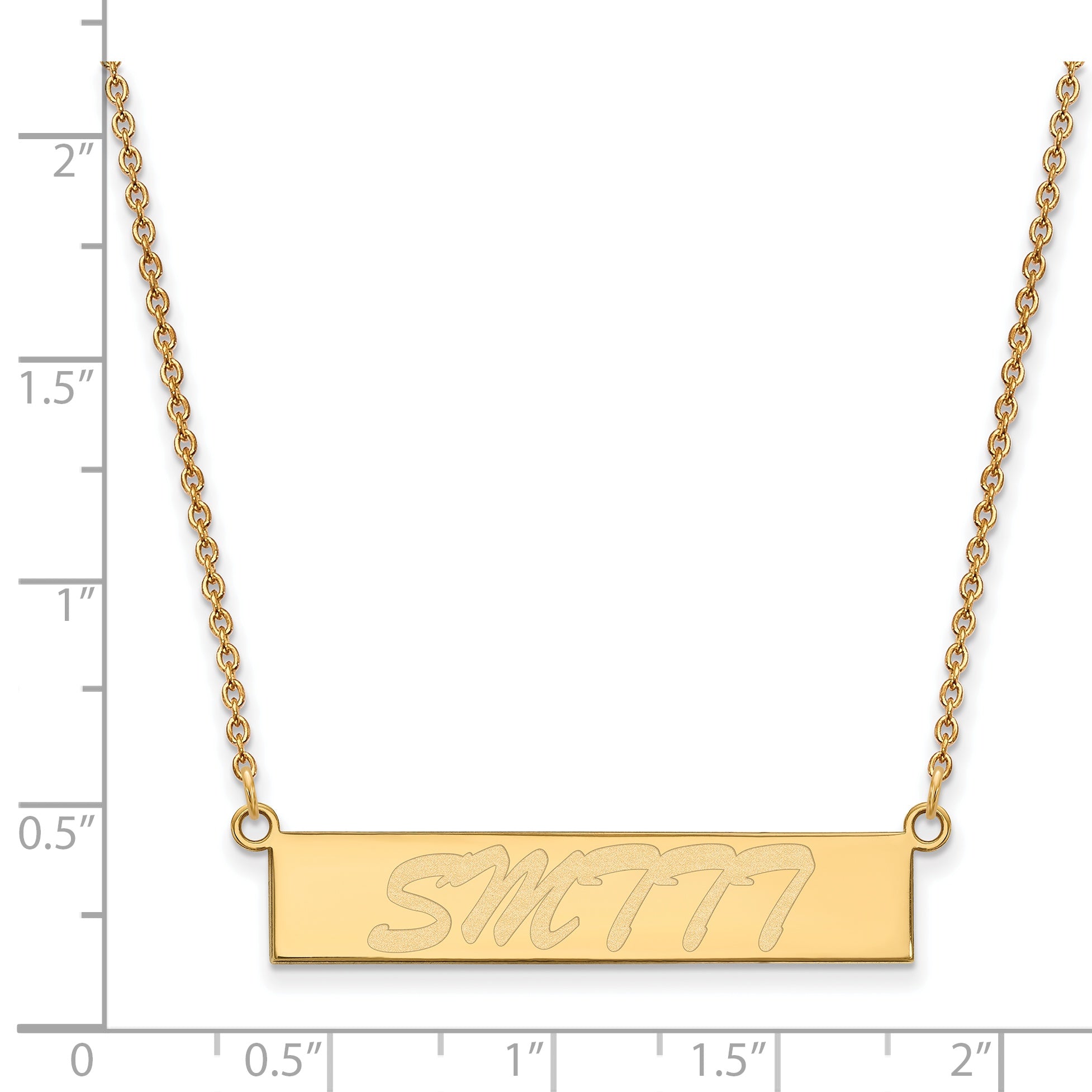 Gold Plated Sterling Silver Logoart University Of Southern Mississippi Small Bar 18 Inch Necklace