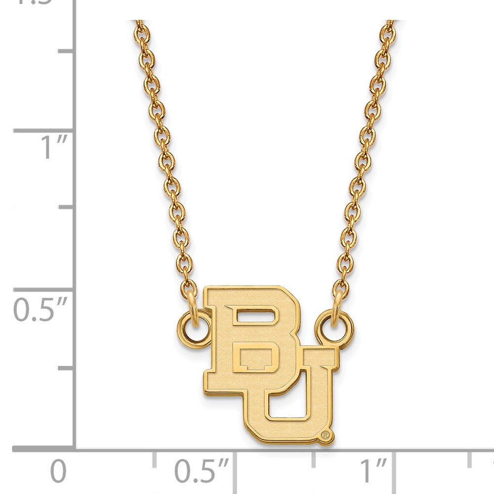 14K Yellow Gold Logoart Baylor University Bears Small Pendant 18 Inch Necklace
