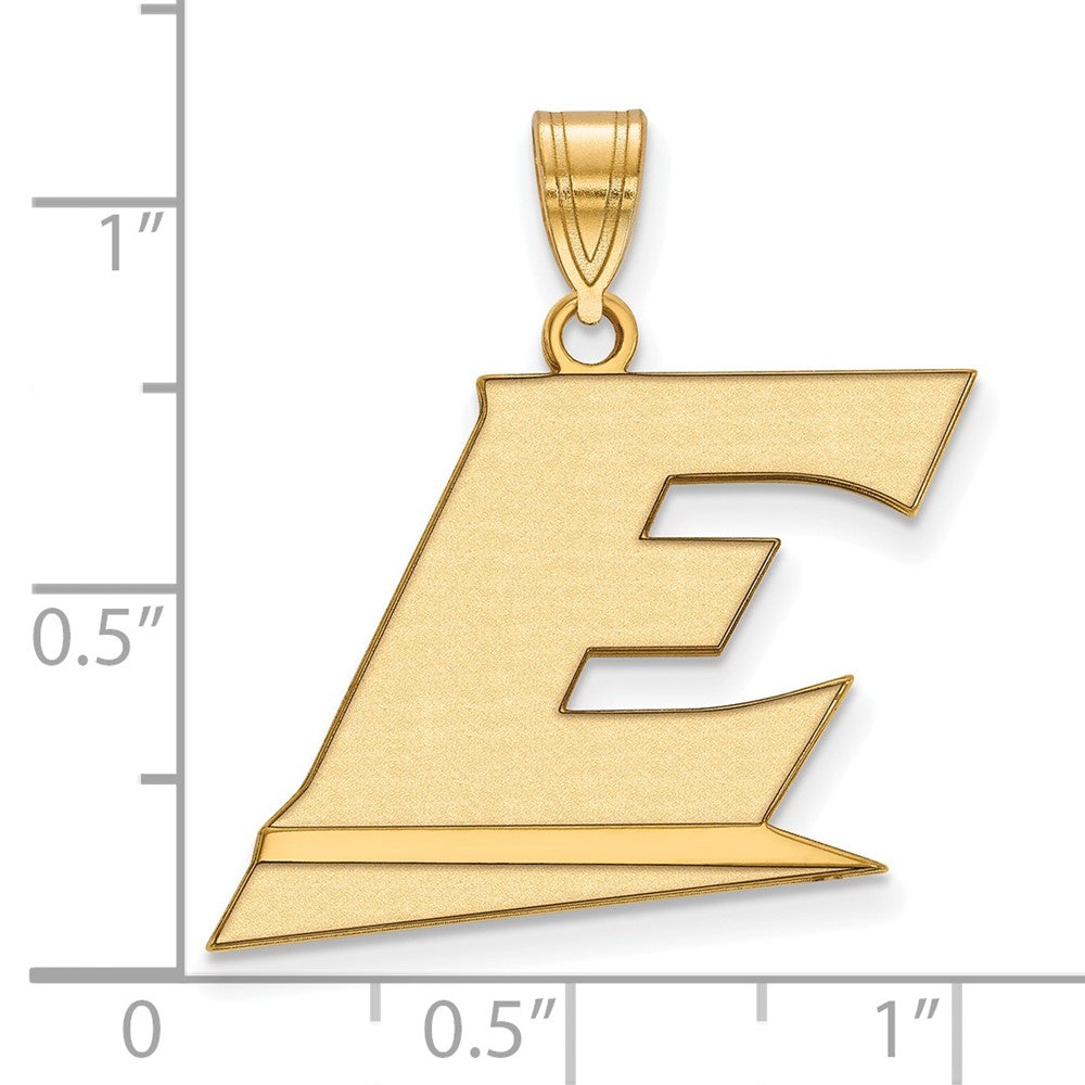 10K Yellow Gold Logoart Eastern Kentucky University Letter E Large Pendant