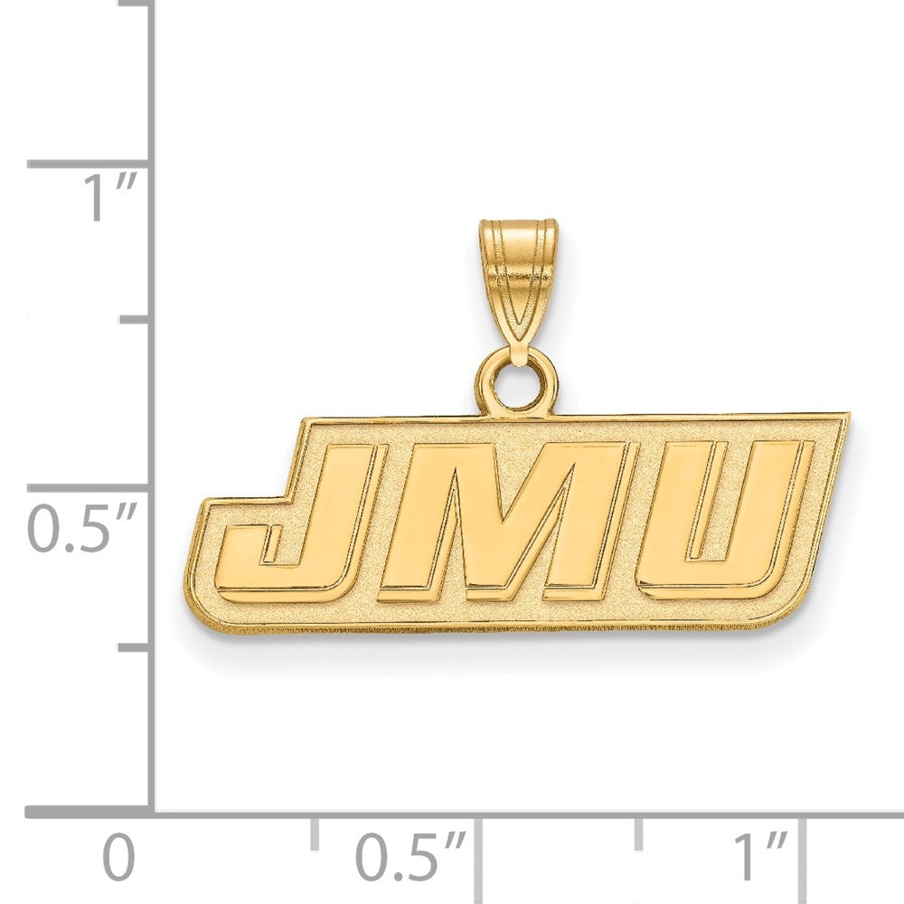 10K Yellow Gold Logoart James Madison University J M U Small Pendant