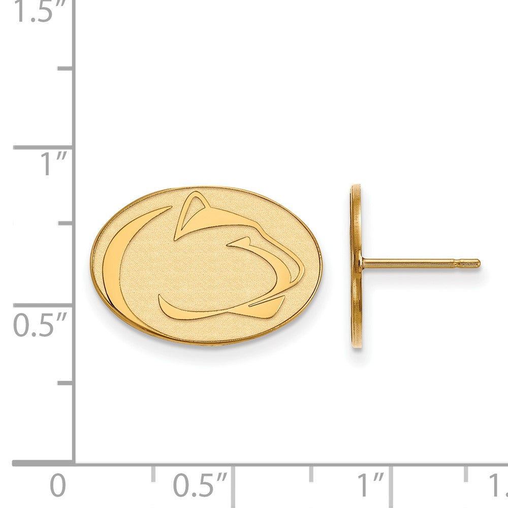 14K Yellow Gold Logoart Penn State University Lion Small Post Earrings