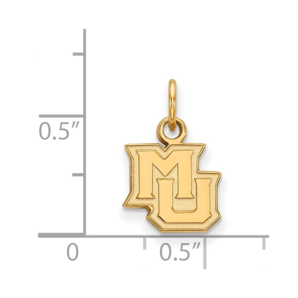 10K Yellow Gold Logoart Marquette University M U Extra Small Pendant