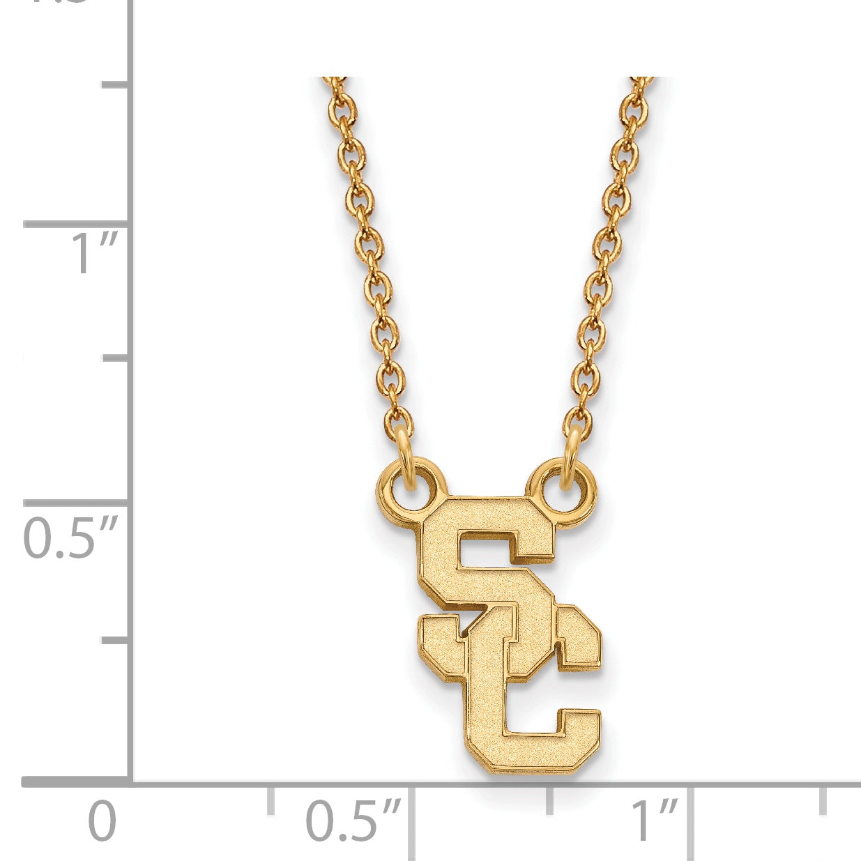 Gold Plated Sterling Silver University Of Southern California S C Small Pendant 18 Inch Necklace