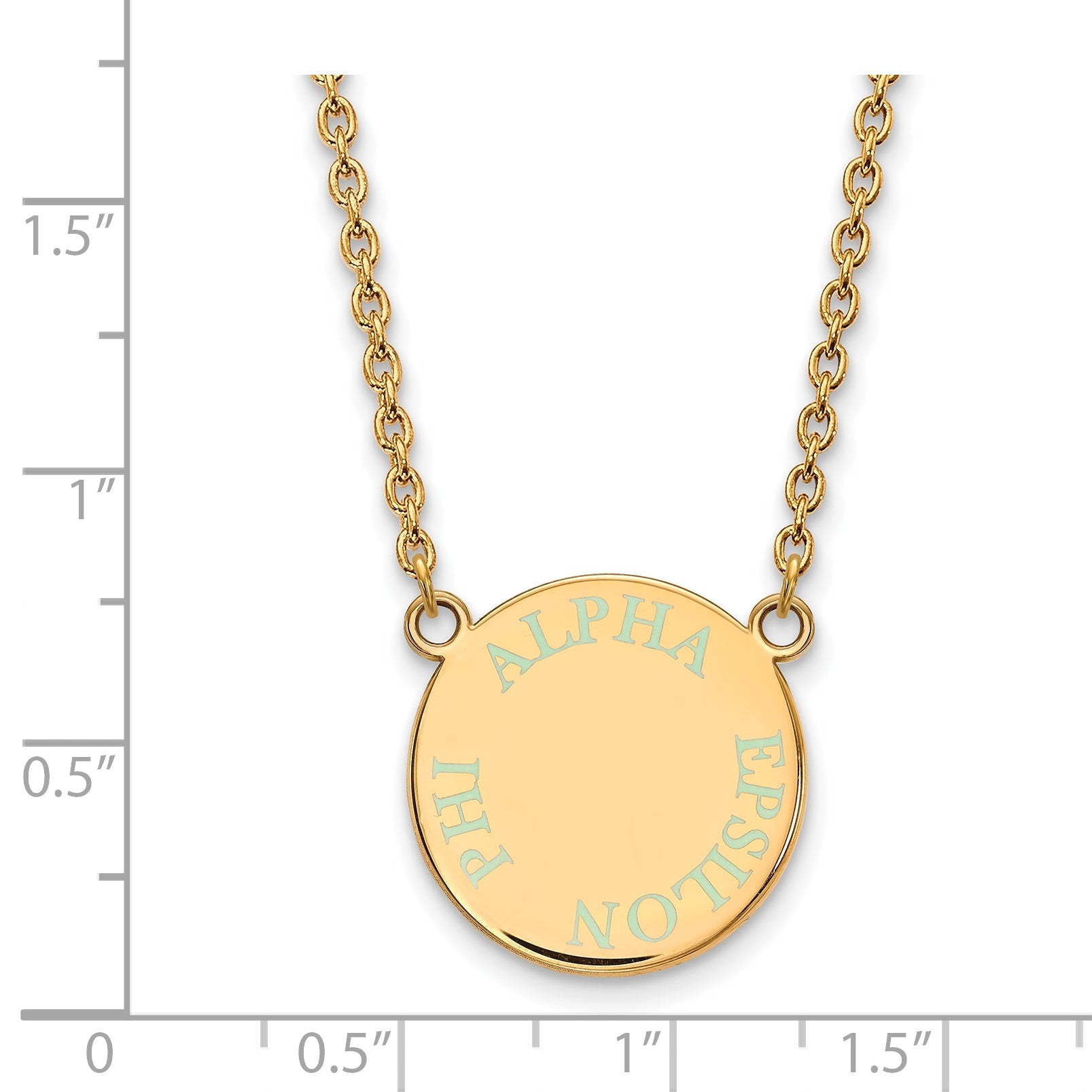 Gold Plated Sterling Silver Logoart Alpha Epsilon Phi Sorority Text Small Color Enamel Pendant 18 Inch Necklace