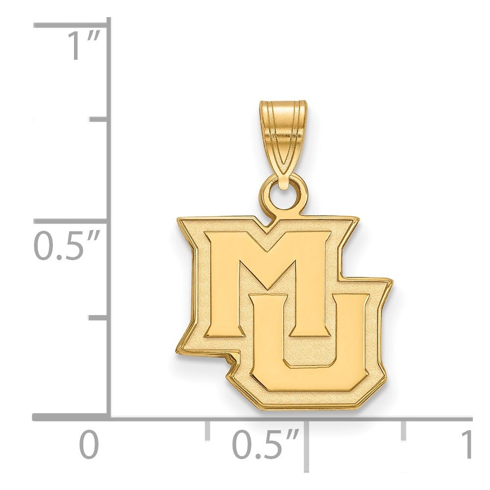 10K Yellow Gold Logoart Marquette University M U Small Pendant