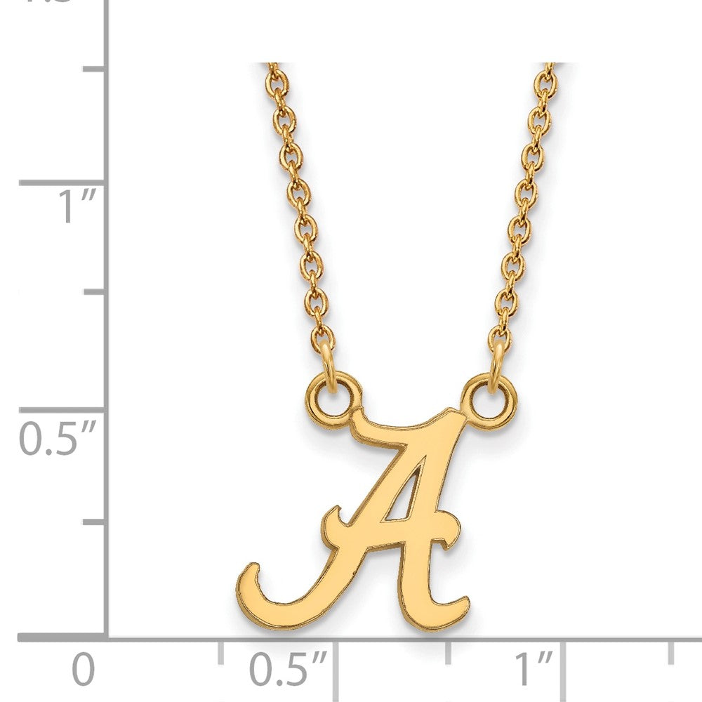 10K Yellow Gold Logoart University Of Alabama Letter A Small Pendant 18 Inch Necklace