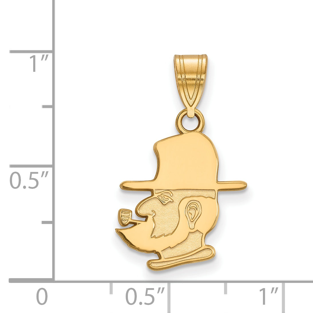 Gold Plated Sterling Silver Logoart Appalachian State University Mountaineer Medium Pendant