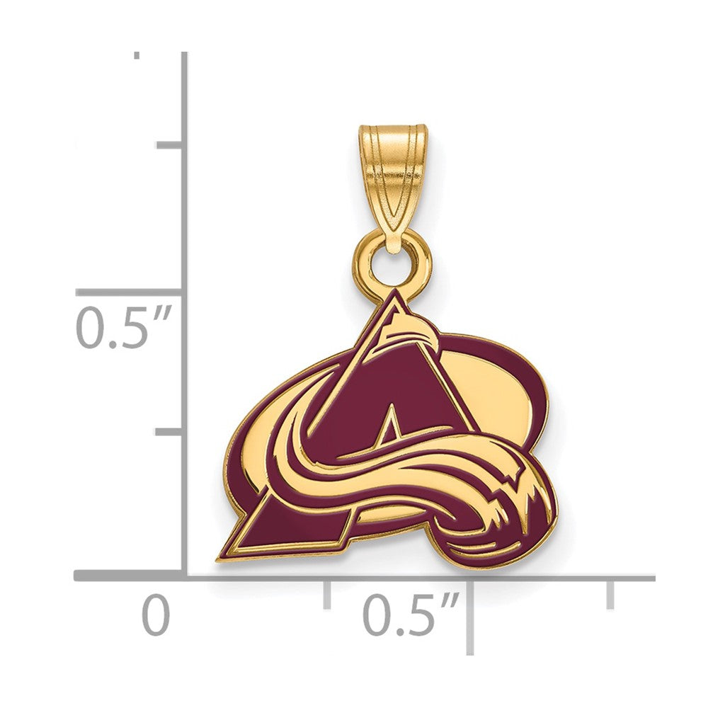 Gold Plated Sterling Silver Nhl Logoart Colorado Avalanche Letter A Small Enameled Pendant