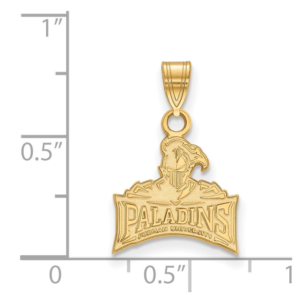 10K Yellow Gold Logoart Furman University Paladins Small Pendant