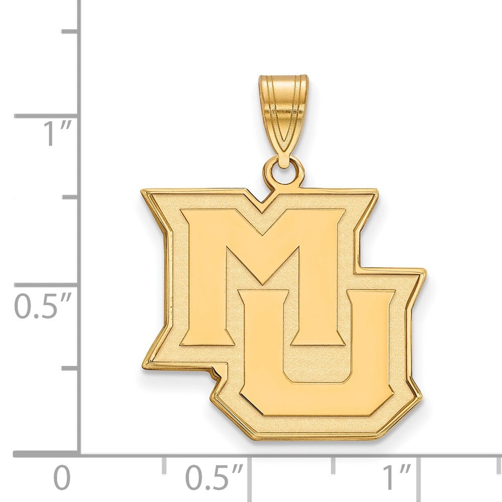 Gold Plated Sterling Silver Logoart Marquette University M U Large Pendant