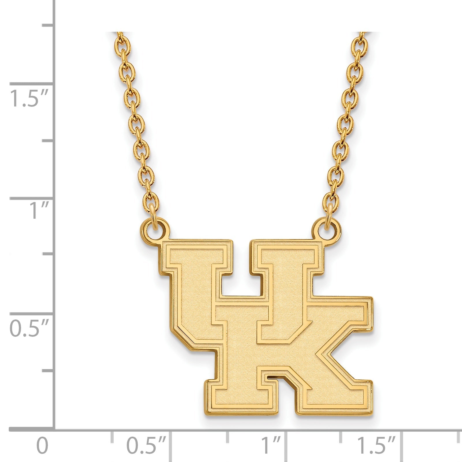 Gold Plated Sterling Silver Logoart University Of Kentucky U K Large Pendant 18 Inch Necklace