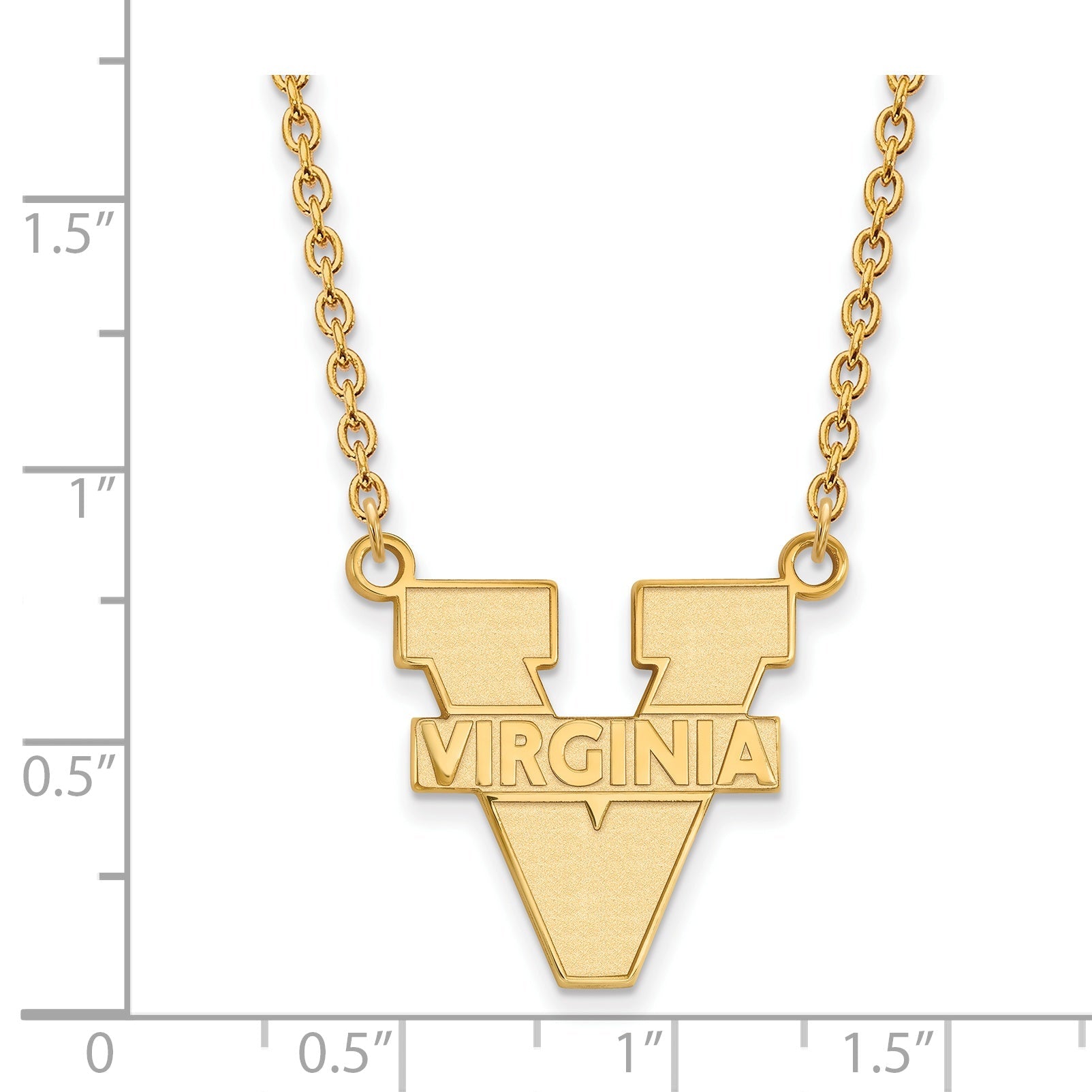 Gold Plated Sterling Silver Logoart University Of Virginia Large Pendant 18 Inch Necklace
