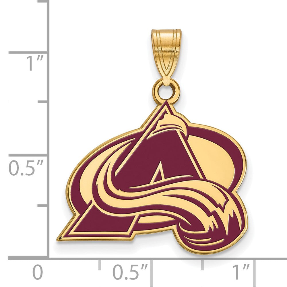 Gold Plated Sterling Silver Nhl Logoart Colorado Avalanche Letter A Large Enameled Pendant