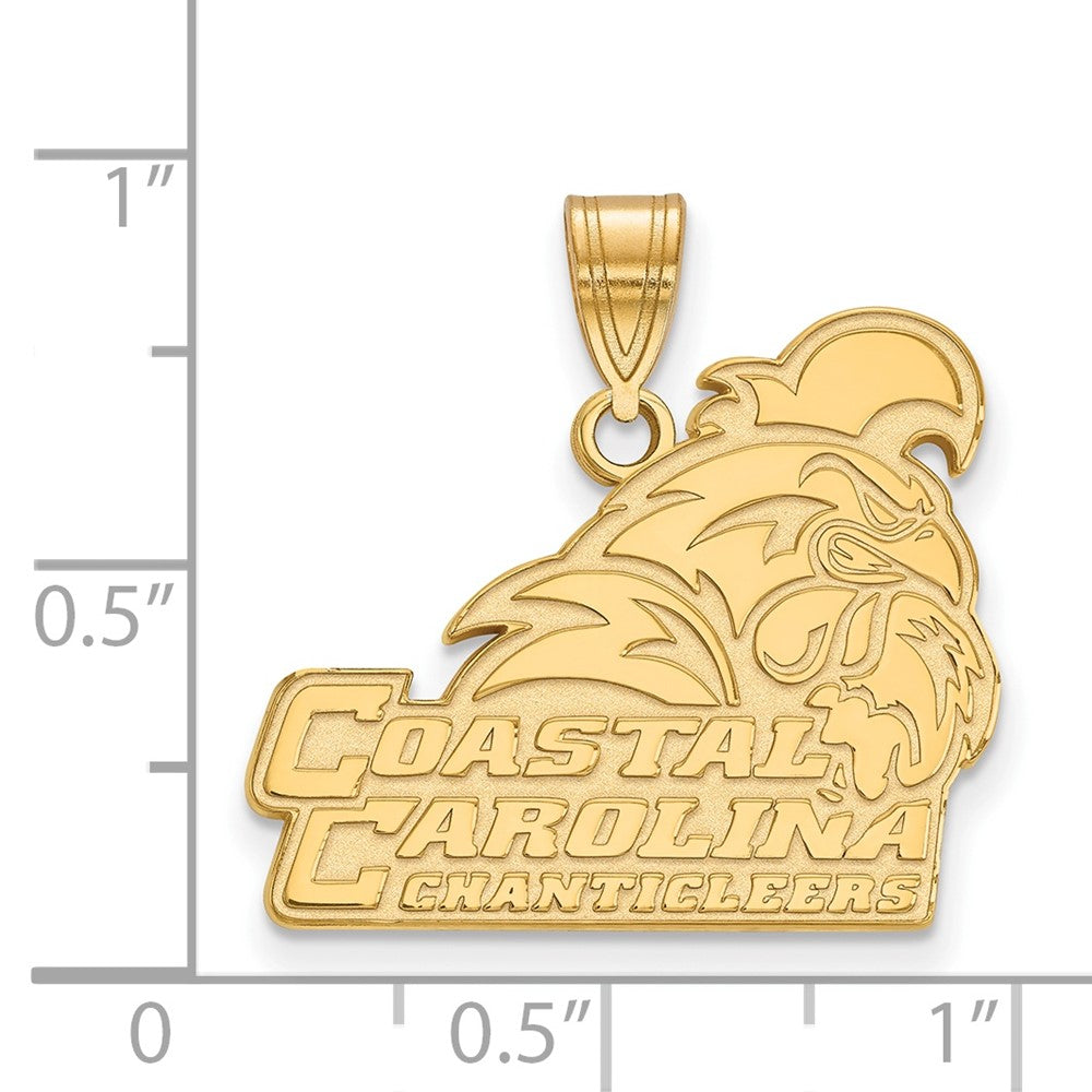 14K Yellow Gold Logoart Coastal Carolina University Chanticleers Large Pendant