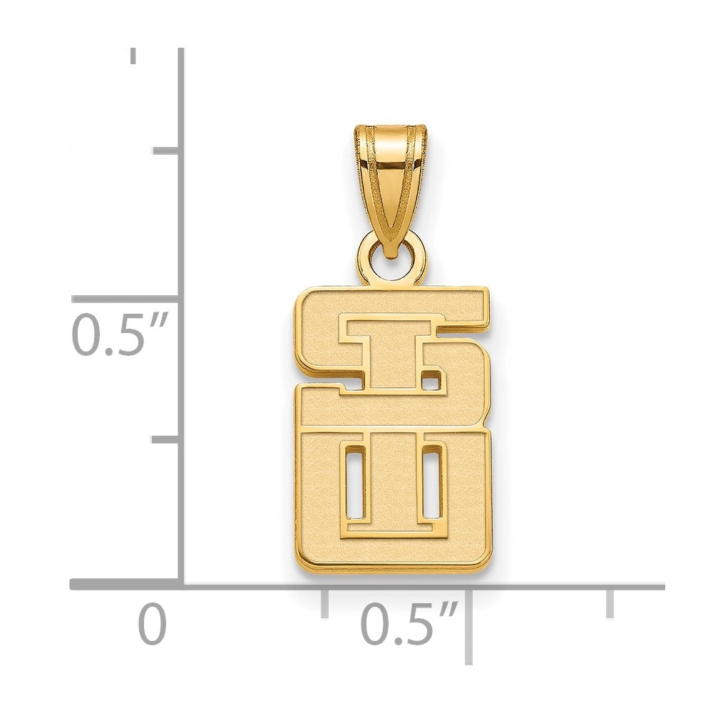 10K Yellow Gold 10Ky Logoart Southern Illinois University Small Pendant